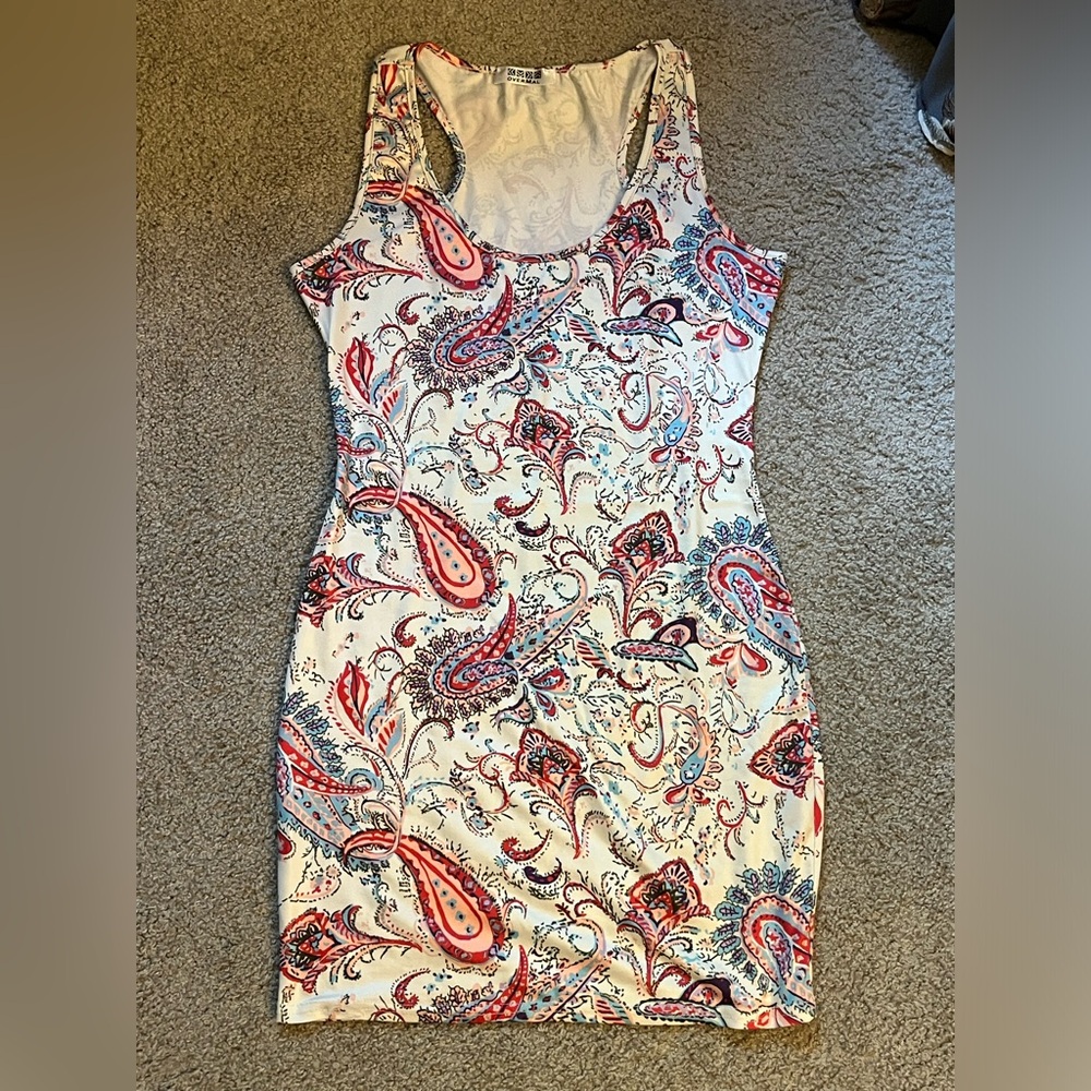 Paisley pattern bodycon dress